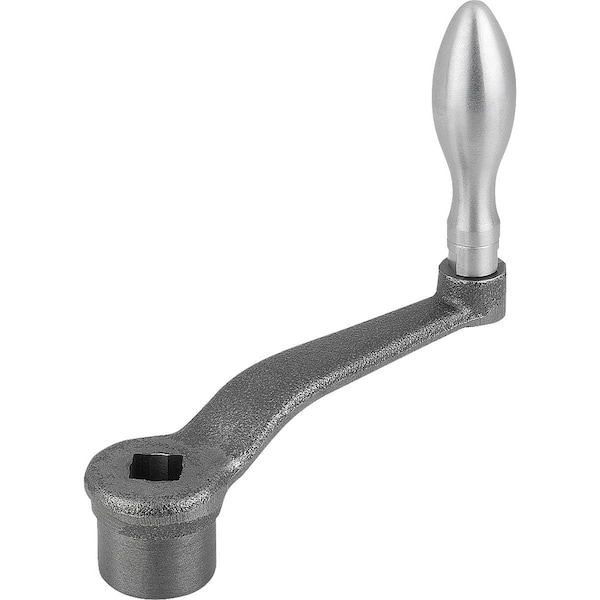 Crank Handle Sim To DIN468 Square Socket Sw=12 +0, 2, A=80, H=109, Form:D Mach Handle Revol, Iron